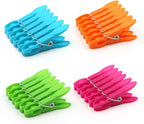Colorful Plastic Clothespins, Heavy Duty Laundry Clothes Pins Clips with Springs, Air-Drying Clothing Pin Set(24 Pack)