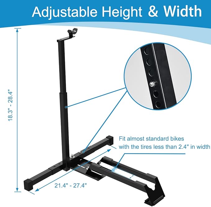 Qualward Vertical Bike Stand Floor Bicycle Rack Adjustable Upright Design, Space Saving for Living Room, Bedroom and Garage