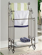 Kings Brand Furniture Pewter Metal Towel Racks for Bathroom with Shelf - 3 Long, Sturdy, Versatile & Modern Towel Rack with Storage Shelf Perfect for Laundry Room, Kitchen Area & Bathroom Towel Rack
