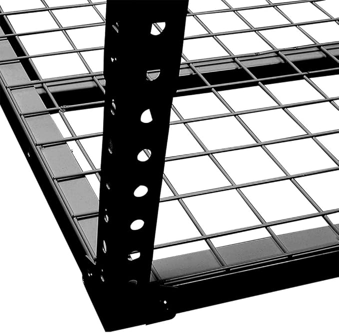 Overhead Garage Storage Rack, 96" × 24" Heavy-Duty Steel Ceiling Mounted Shelf, Adjustable Height 22"–40", 400 Lbs Load Capacity, Garage Ceiling Organizer for Seasonal Storage,Black