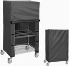 Waterproof Dustproof Shelf Cover for Wire Shelving and Storage Rack, 36" W x 18" D x 54" H, Heavy-Duty Dust Cover with Nylon Buckle and Hook & Loop Closure (Black, No Shelves)