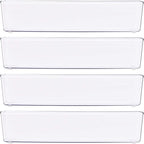 Simple Houseware Clear Drawer Organizer for Office Bin Desk Storage, 3.25"x 9.5", 4 Packs