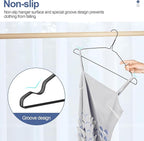 SPECILITE Wire Hangers 100 Pack, Metal Wire Clothes Hanger Bulk for Coats, Space Saving Metal Hangers 16.7 Inch Ultra Thin Non Slip with Groove, for Standard Size Suits, Shirts, Pants, Skirts-Black
