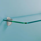 Glass Shelves - Tempered Safety Glass Shelves for Bathroom, Choose Over 20 Shelf Brackets and Multiple Shelf Sizes - Jam Style - 23.6 x 4.7 in - Silver Clip