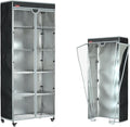 Wire Shelf Cover 30"x14"x54" – Waterproof Dustproof Shelving Cover, Clear PVC Front & T-Zipper for Storage Rack & Garment Racks (No Shelves, Black)
