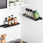 DEAYOU 2 Pack Folding Wall Shelf for Bathroom, 90° Fold Up Floating Shelf, Wall Mounted Drop Down Metal Shelves for RV, Campers, Laundry Room, Toilet Room, Kitchen, Waterproof, Space Saving, Black