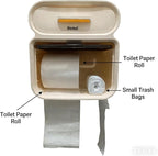 Homol No Drill Plastic Toilet Paper Holder Collection - Universal for Kitchen, Living Room, Office & Bathroom | Free-Standing, Wall-Mounted, Adhesive (with Shelf/Storage Function)