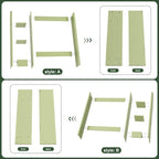 31" W Over The Toilet Storage Cabinet with Fluted Door, Green Bathroom Organizer with Adjustable Shelf, 67''H Tall Natural Toilet Paper Holder Stand Wave Door for Restroom, Laundry Room