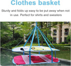 iayokocc 2 Tiers Folding Drying Rack, Folding Mesh Clothes Hanging Dryer, Portable Sweater Drying Rack Lay Fold Flat to Dry Mesh Clothes Hanger for T-Shirt, Swimsuit, Sweater, Delicates