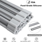 MERRYBOX Roll Up Over The Sink Dish Drying Rack Silicone Wrapped Foldable, Heat-Resistant, Anti-Slip Sink Rack Multipurpose Dish Drainer for Kitchen Sink Counter - Grey, 17.5" x 11"