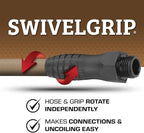 Flexzilla Colors SwivelGrip Garden Hose 5/8 in. x 75 ft., Lightweight All-Weather Water Hose, Durable and Flexible, Leak-Free Connections, Brown Mulch