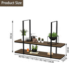 2-Tier Hanging Plant Shelves - Ceiling-Mounted Storage Rack for Kitchen, Flower Pot Stand, Floating Display Shelves, Wine Holder, Home Decor Organizer (130x30x80cm)