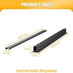 WALMANN Overhead Tote Storage Rail System, Garage Ceiling Bin Storage Rack Heavy Duty Adjustable Tote Slide Rails(Black, Bins are not Included)