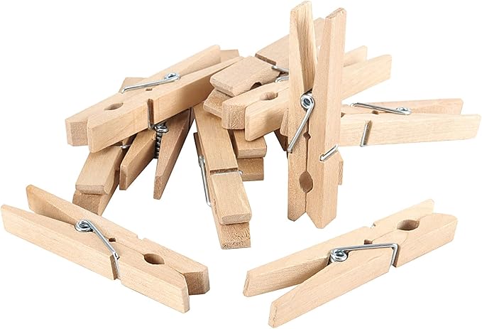 HOIGON 400 Pack 3 Inch Natural Wooden Clothes Pins, Sturdy Large Wooden Clothespins, Wood Clips with Spring, Wood Laundry Pins for Clothing, Craft, Hanging Photo, Clipping Snacks