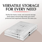 GENIE SPACE Premium Vacuum Storage Bags for Clothes, Bedding and Travel, Medium Size 27x20 Inches, Airtight, Odor-Proof and Reusable Space Saver Bags with Double Zipper Seal, 2-Pack
