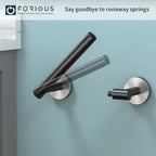 FORIOUS Toilet Paper Holder Wall Mount, Stainless Steel Rustproof Double Post Pivoting Tissue Roll Holder for Bathroom, Commercial Toilet Paper Dispenser, Matte Black & Stainless Steel