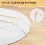 4 Pack Plate Hangers for Wall, Suitable for 9-12 inch Art Plate, Stainless Steel Invisible Heavy-Duty Wire Plate Holder with Wall Hooks, Display Hanger for Decorative Plates/Dishes/Platters(Gold)