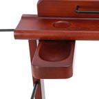 66.14 Lbs Capacity Wood Valet Stand, Clothes Valet Rack with 4 Universal Wheels, Freestanding Clothing Stand with Drawers Tie Rods and Shoe Rack, Reddish Orange