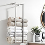 Towel Racks for Bathroom, Towel Holder for Bathroom Wall, 304 Stainless Steel Bathroom Towel Rack Wall Mounted for Storing Towels, Robes, Bathroom Towel Holder with Hooks, Bathroom Towel Storage, Pro