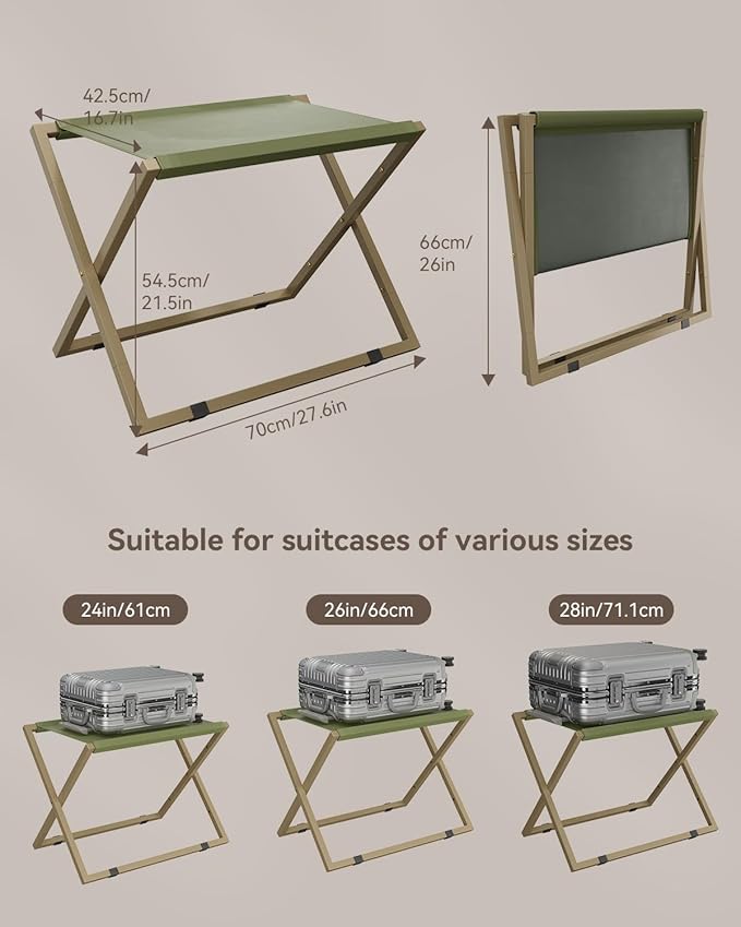 IBUYKE Luggage Rack for All Suitcase Sizes,Foldable Suitcase Stand,Metal Luggage Holder,Easy to Assemble for Bedroom Living Room Hotel,Gold TLR001G