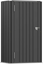 Patiowell 22 Cuft Outdoor Storage Cabinet, Metal Storage Shed with Lockable Door, Indoor Outdoor Vertical Waterproof Tool Shed Without Adjustable Shelves for Patio Garden Backyard, Black