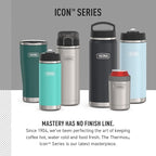 THERMOS ICON SERIES, Slim Beverage Can Insulator - 12 Ounce, Granite - Vacuum Insulated Stainless Steel