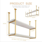 Ceiling Mounted Storage Racks, 2 Layer Floating Pan Pot Shelves Flower Stand Wine Glass Holder for Kitchen/Bars/Living Room/Restaurants/Balcony, Industrial Hanging Display Rack (Size : 120x30x80cm)