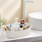 Small Toilet Paper Basket Woven Rope Toilet Tank Tray Back of Washroom Basket Organizer for Bathroom,Shelf Bedroom, Living Room, Nursery, RV. 12.6"L x 6"W,White