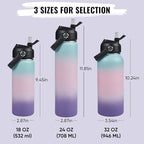 32oz Insulated Stainless Steel Water Bottle, Wide Mouth Double Wall Vacuum, Silicone Straw, Sweat & Leak Proof, BPA Free Insulated Water Flask for Travel, Keep Cold 24h Hot 12h, Pink