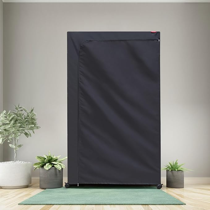 Shelving Cover Storage Shelf Wire Rack Cover 60X24X72 The Two-Way Zipper Design can be Opened up, Down, or All for Easy Access (No Shelves,Black)