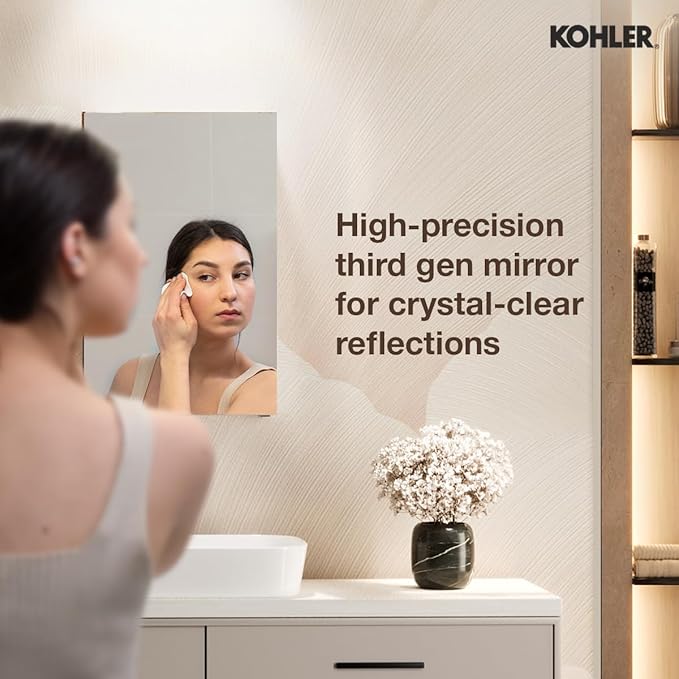 Kohler K-81144-DA1 Maxstow Frameless Surface Mount Bathroom Medicine Cabinet, 15" x 24", Dark Anodized Aluminum