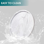 Silicone Bathroom Tray Round Vanity Tray Decorative Soap Holder Kitchen Countertop Organizer Coffee Table Decor for Candle, Perfume, Plant, 10 Inch, Marble Grey