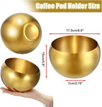 ELLDOO Coffee Pod Holder, Gold Metal Coffee Pod Storage for K Cup Nespresso Vertuo Keurig, Creamer Organizer Candy Bowl Fruit Jar for Countertop Kitchen Breakroom (Without Base)