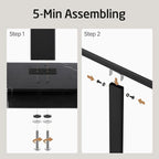 KES Black Towel Racks for Bathroom Freestanding, 37" Equal-Height Standing Towel Rack with Heavy Marble Base, Fits Large Bath Towel, 18/8 Stainless Steel, BTH229-BBK