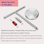 Hand Towel Holder Stand for Bathroom Vanity Countertop SUS304 Stainless Steel T-Shape Free Standing Towel Rack Stand Towel Bar for Bathroom Kitchen (Brushed Nickel)