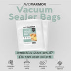 Avid Armor Vacuum Sealer Bags 100 Gallon 11"x16" for Food Saver, Seal a Meal Vac Sealers BPA Free, Heavy Duty Commercial Grade, Meal Prep and Sous Vide Vacuum Safe, Universal Design Pre-Cut Bag