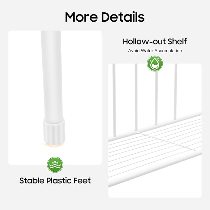 3-Tier Over The Toilet Shelf, Freestanding Bathroom Organizer Bathroom Rack Over Toilet Space Saver 55lbs Capacity Corner Stand Storage Organizer for Bathrooms Toilets Balconies