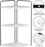 Bathroom Counter Organizer,Countertop Organizer,Vanity Organizers,Bathroom Storage,Bathroom Sink Caddy,Counter Shelf,Corner Counter,Corner Shelves(Black-White Marble)