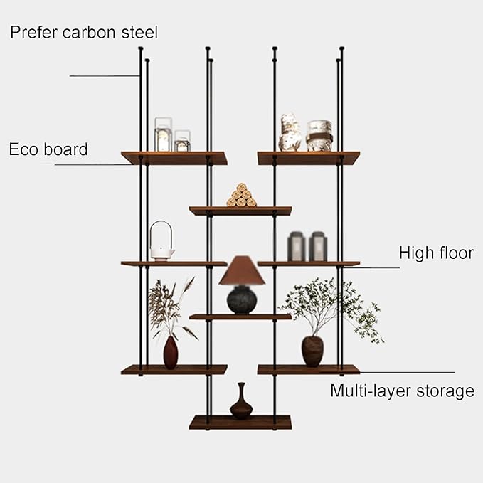 Ceiling Shelf, Ceiling Mount Storage Rack with Wooden Boards Hanging Storage Rack for Display Plants,Wine,Books, Quick Installation (Color : B, Size : 3 Layer)