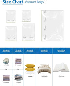 Vacuum Storage Bags for moving, Vacuum Seal Bags for Memory Foam, Latex, Clothing & Bedding, Space Saver Bags(1 Twin/Twin XL)