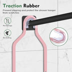 Shower Caddy Hanging, Over Head Shower Caddy Shower Storage Rack Basket with Hooks for Razor and Sponge Rustproof, No Drilling, Accessories for Bathroom and Kitchen, pink