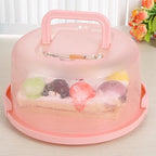 Cake Carrier with Lid and Handle, Round Cake Containers for 10 inch Cakes, Cupcake Holder, Dustproof, Portable Cupcakes Transport Container for Cakes Pie Muffin Pizza Desserts