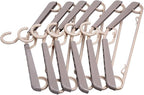 6-Pack Heavy Duty Plastic Extra-Wide Arm 15"-23" Suits Clothes Hangers with Swivel Hooks,Perfect for Coat,Jacket,Dress,Shirt,Trousers or Closet Space Saving,Grey&Tan