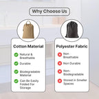 LFH Home Cotton Canvas Large Laundry Bag with Handle, Heavy Duty Drawstring Closure Washable Laundry Bags, School Travel, Home, Hotel, College Dorm, Organizer Sack, Toys Clothes 24x36-Beige