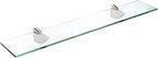 Spancraft Glass O-12x30-Brushed Steel Oriole Glass Shelf, Brushed Steel, 12" x 30"