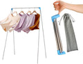 Lmaray Portable Garment Rack, Compact Folding Clothes Drying Rack, Mini Clothing Rack for Travel, Camping, RV, Dance Costume, Laundry Indoor, Outdoor (Upgraded Easy Pulling)