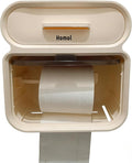Homol No Drill Plastic Toilet Paper Holder Collection - Universal for Kitchen, Living Room, Office & Bathroom | Free-Standing, Wall-Mounted, Adhesive (with Shelf/Storage Function)