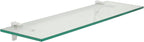 Spancraft Clear Floating Glass Shelf 12" X 18" in Chrome