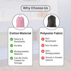LFH Home Large Premium 1pack Cotton Canvas Laundry Bag with Drawstring and Handles Heavy Duty, Multi-Use, Washable for Home, Travel, College or Storage 24x36-Pink
