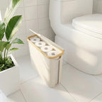 Vespara 2 Pcs Toilet Paper Storage Baskets, FoldableToilet Paper Storage with Lid for 9 Mega or 12 Regular Size Rolls,Waterproof Free Standing Toilet Paper Holder with Storage for Bathroom Grey